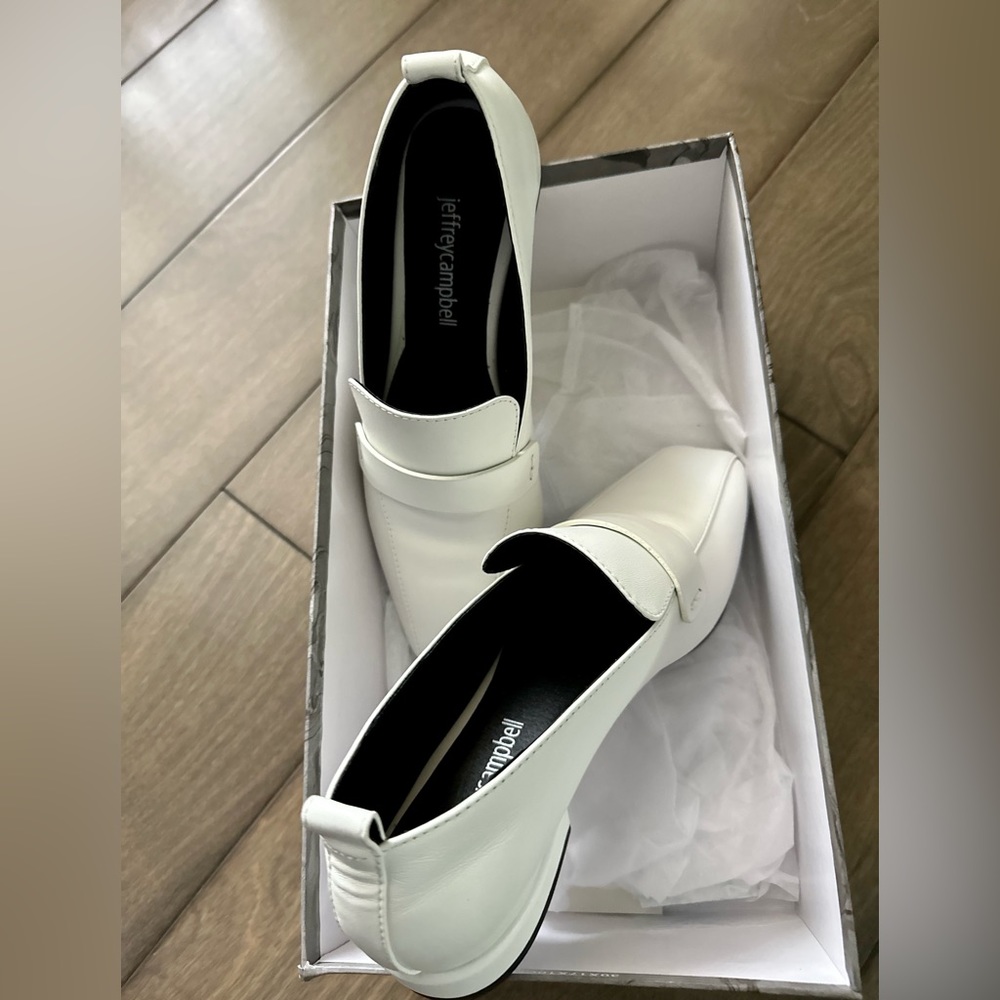 Jeffrey Campbell White Leather Loafer NWT